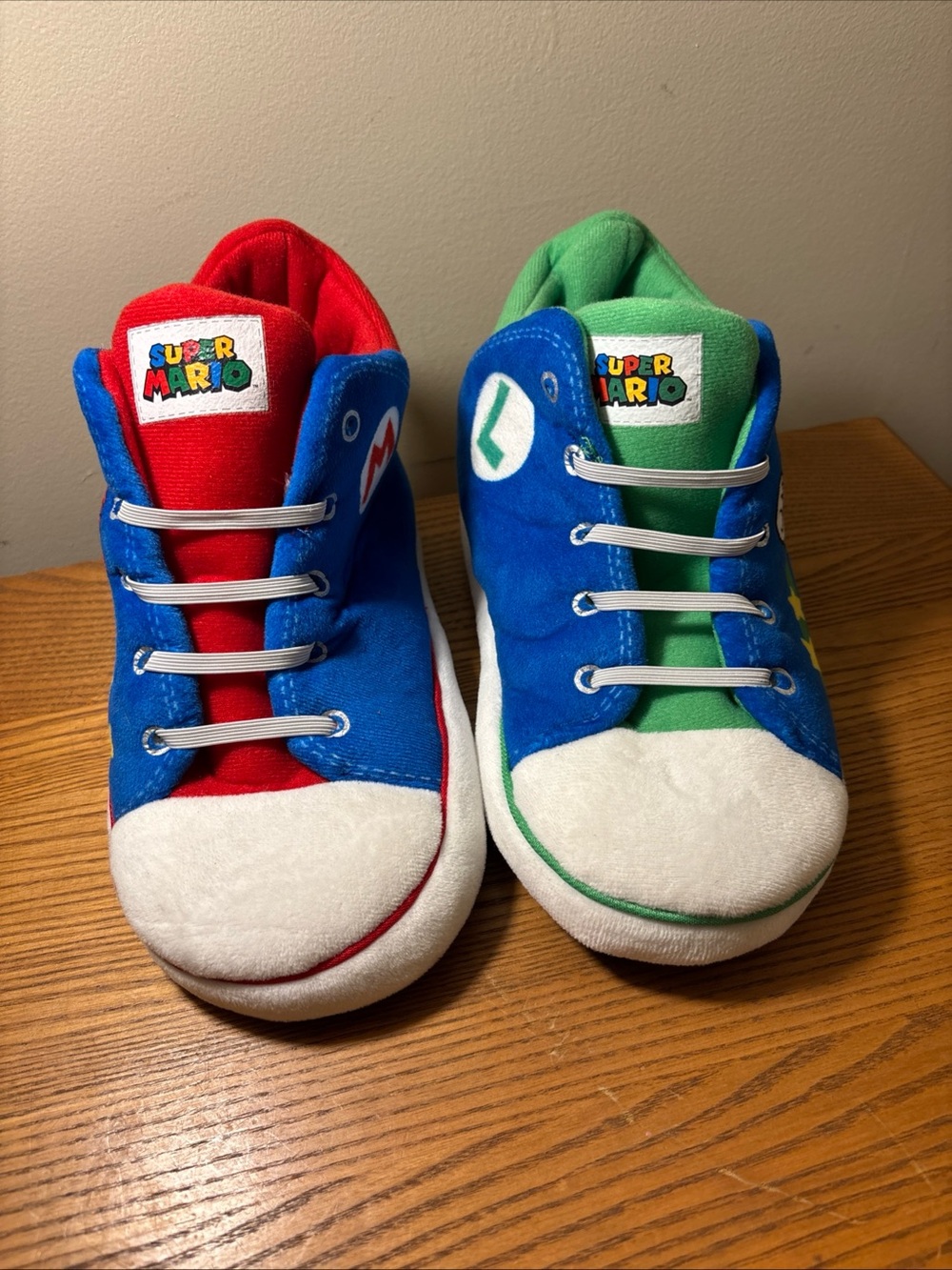 Nintendo Super Mario Plush Kids Slippers in Blue, Red & Green
